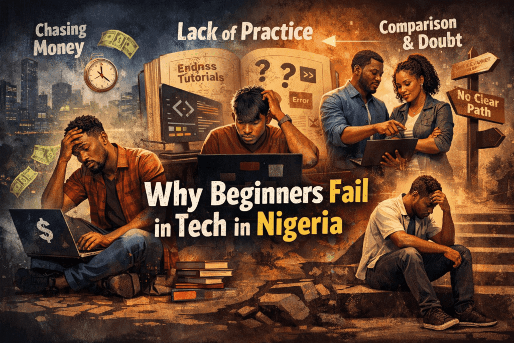 why beginners fail in tech in Nigeria journey