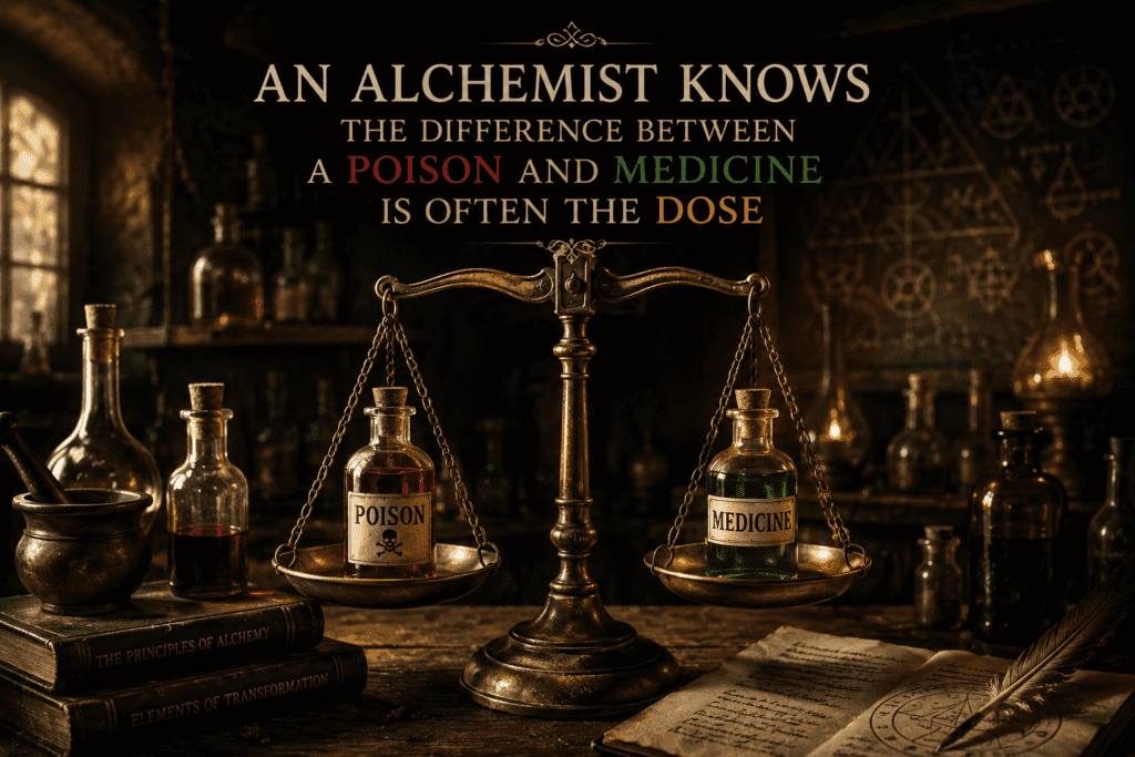 An Alchemist Knows the Difference Between a Poison and Medicine Is Often the Dose